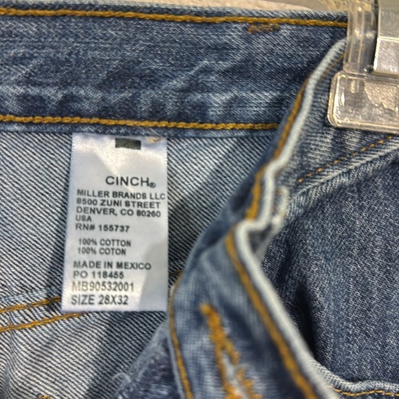 CINCH Jeans Gold Label Mens Blue Straight Leg Western Cowboy Dark Wash - Picture 5 of 6